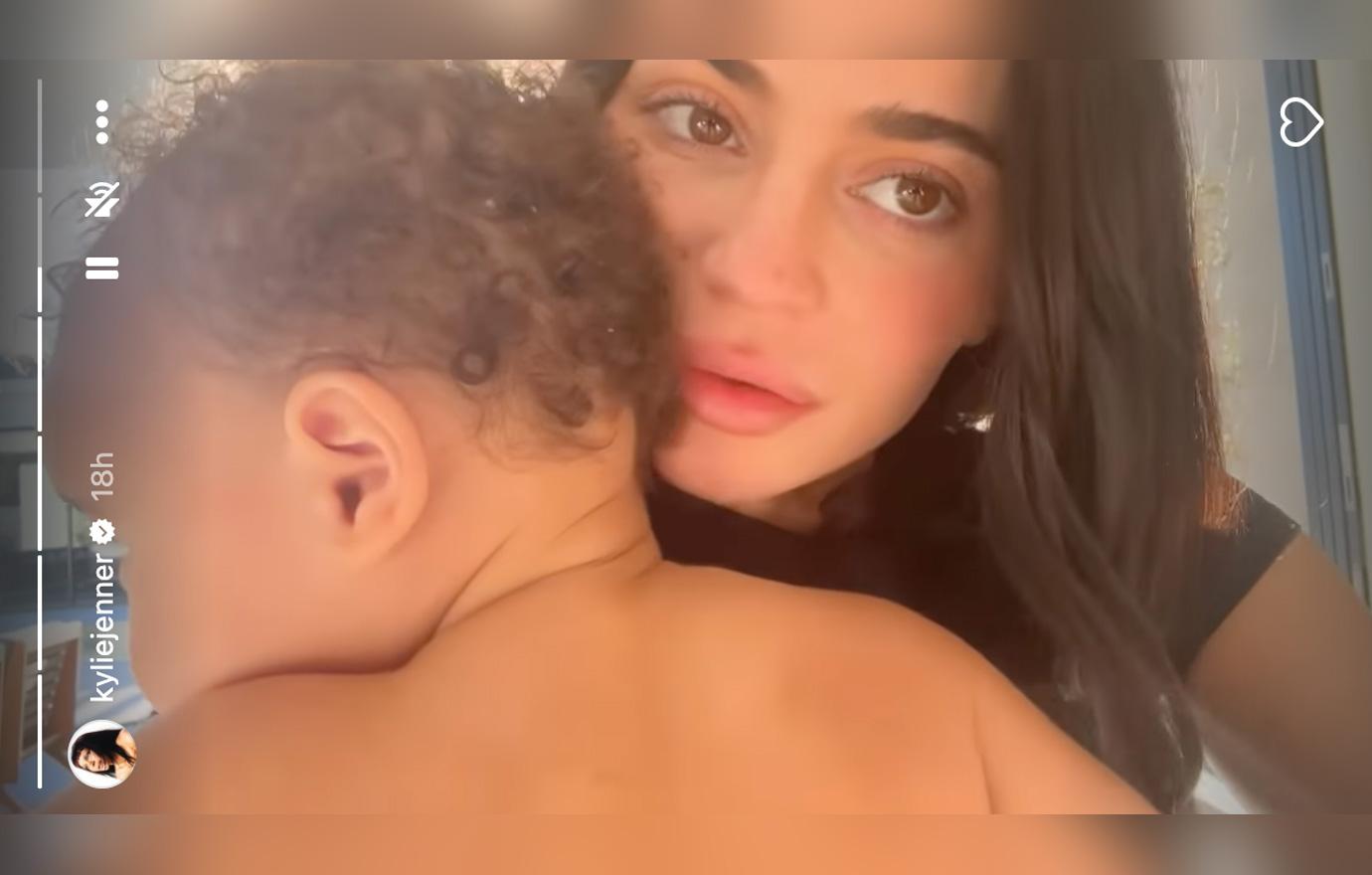 kylie jenner rare new footage son aire compare stormi