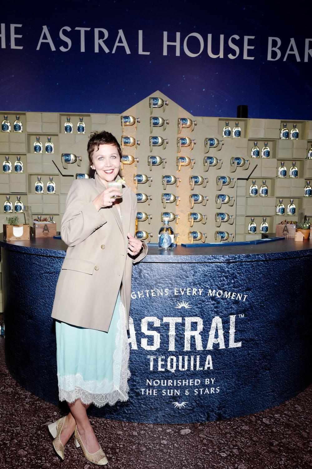 maggie gyllenhaal celebrated cinco de mayo by giving back with astral tequila at the astral house bar pop up in nyc where each bottle helps to build a home in jalisco mx