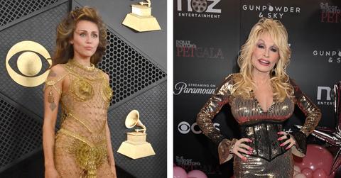 Composite photo of Miley Cyrus and Dolly Parton.