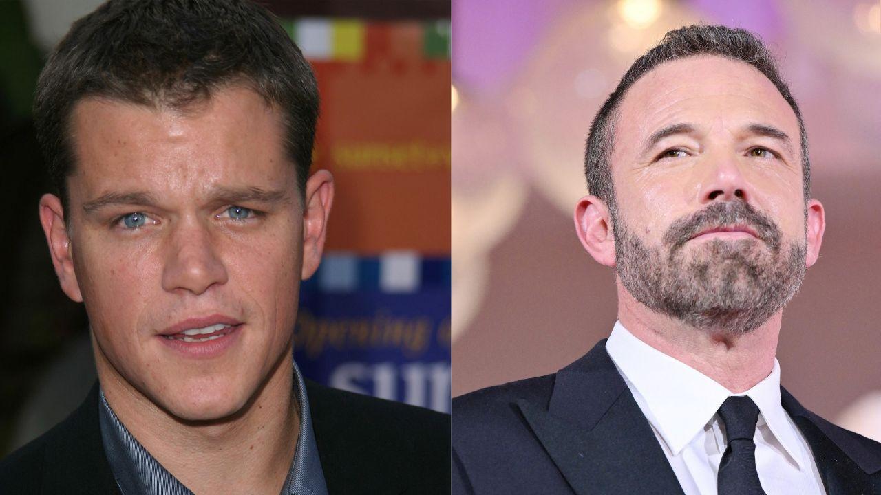 Split image of Matt Damon and Ben Affleck.