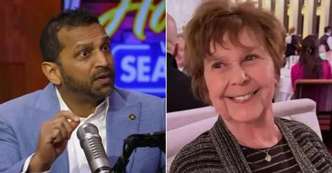 split photo of kash patel and nancy guthrie