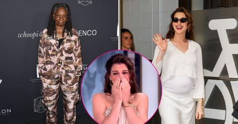 Split photo of Whoopi Goldberg and Anne Hathaway