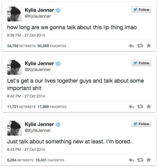 Kylie jenner tweets about lips