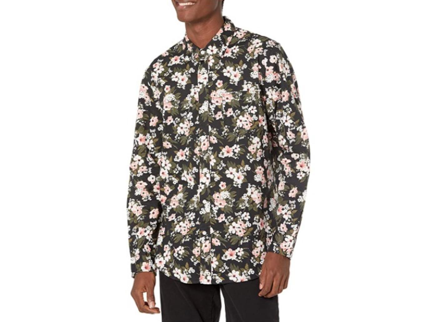 kris jenner corey gamble leather jacket floral printed shirt