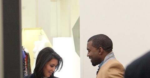 Kim Kardashian and Kanye West shopping at the Balenciaga shop on Georges V Avenue in Paris?