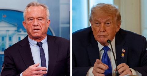 split photo of robert f. kennedy jr. and donald trump