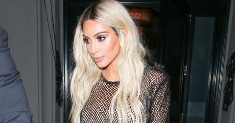 Kim kardashian nude sheer jumpsuit blonde h