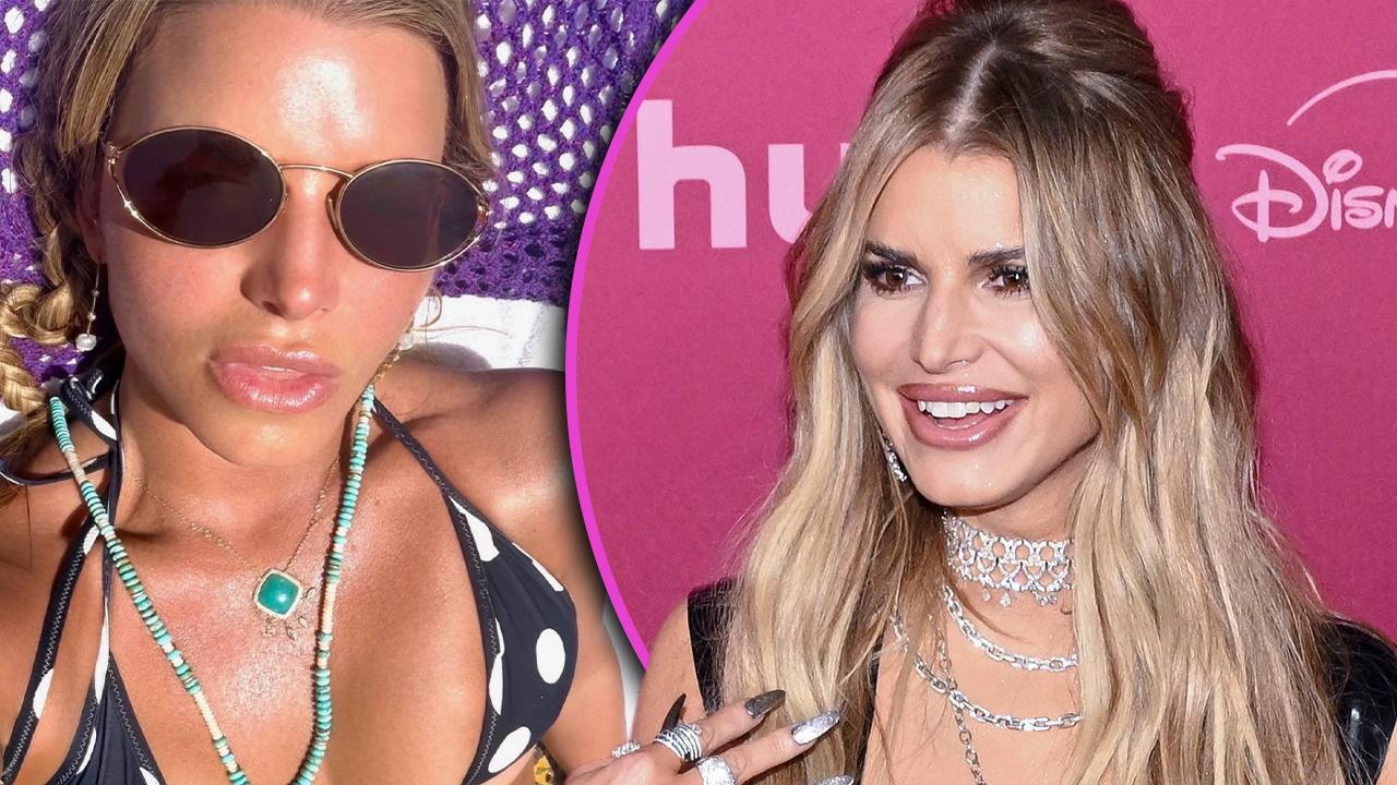 Image of Jessica Simpson wowed in a mini polka dot bikini on her 46th birthday.