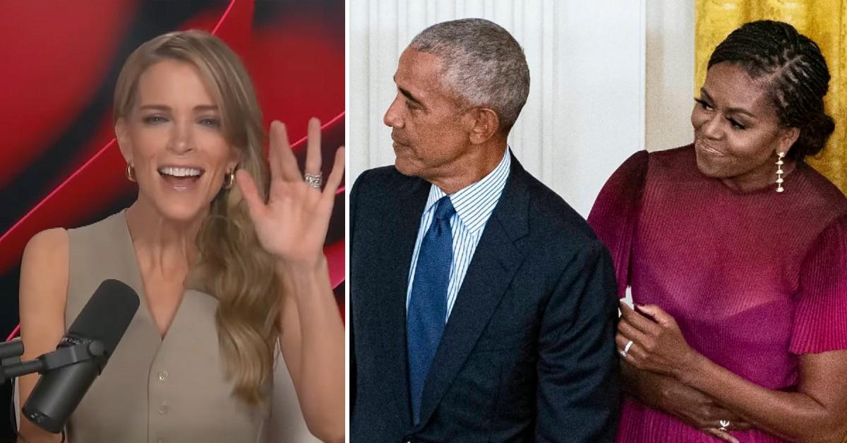 Photo of Megyn Kelly; picture of Barack and Michelle Obama.