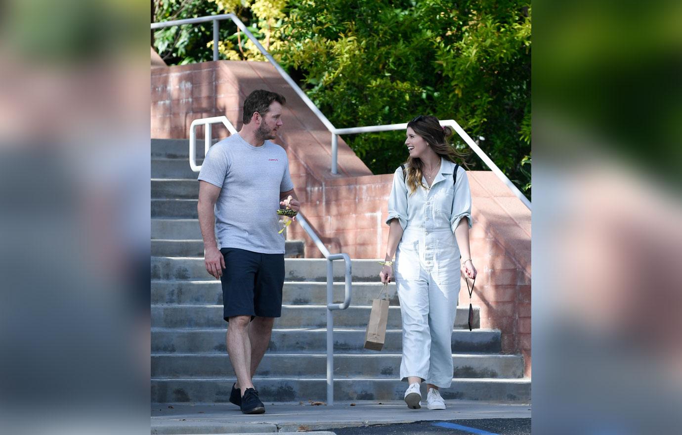 EXCLUSIVE: Chris Pratt and Katherine Schwarzenegger leave a boy scout meeting