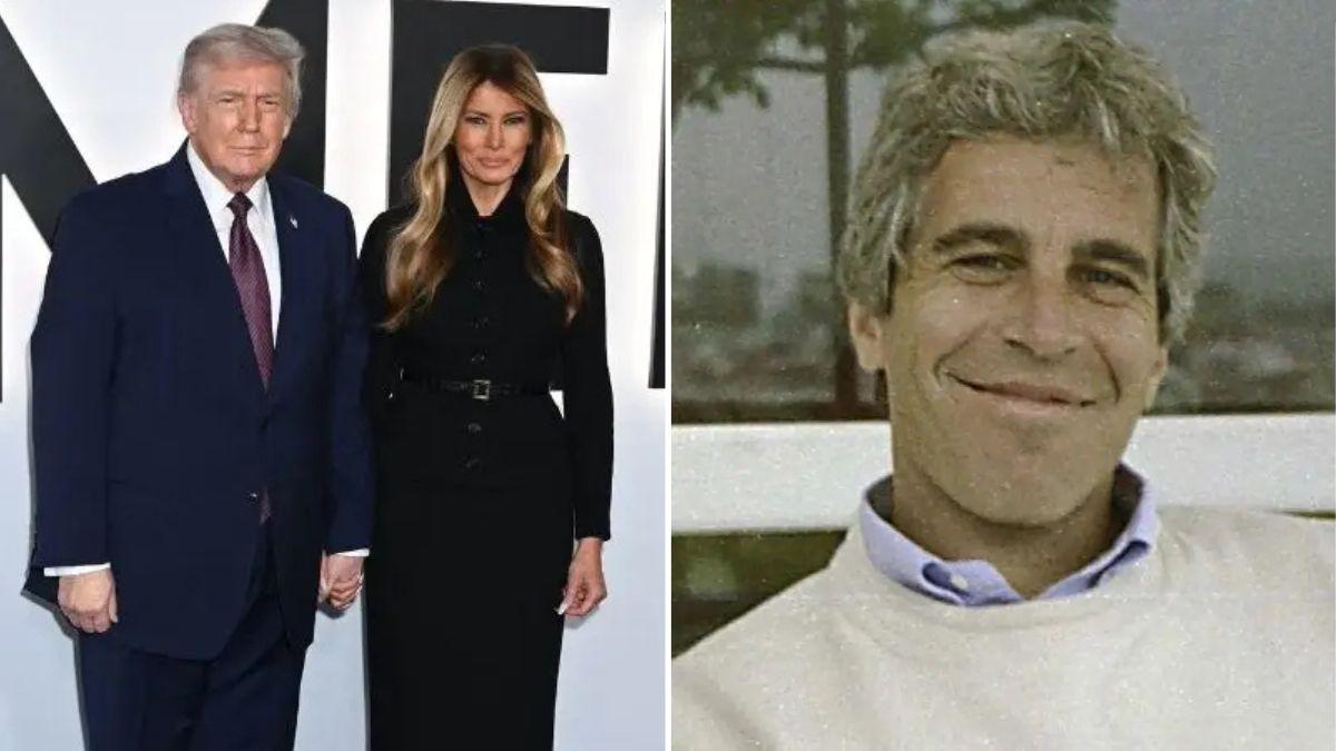 Photo of Donald Trump, Melania Trump and Jeffrey Epstein