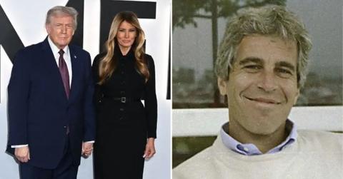 Photo of Donald Trump, Melania Trump and Jeffrey Epstein