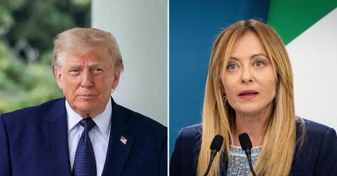 Photo of Donald Trump and Giorgia Meloni.