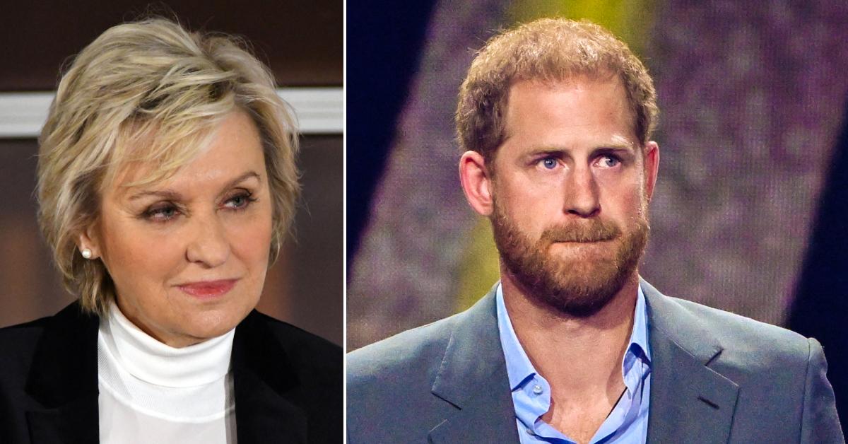 Split photo of Tina Brown and Prince Harry.