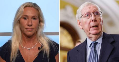 Photo of Marjorie Taylor Greene and Mitch McConnell