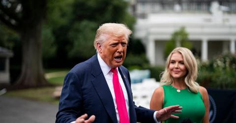 photo of Karoline Leavitt and Donald Trump.