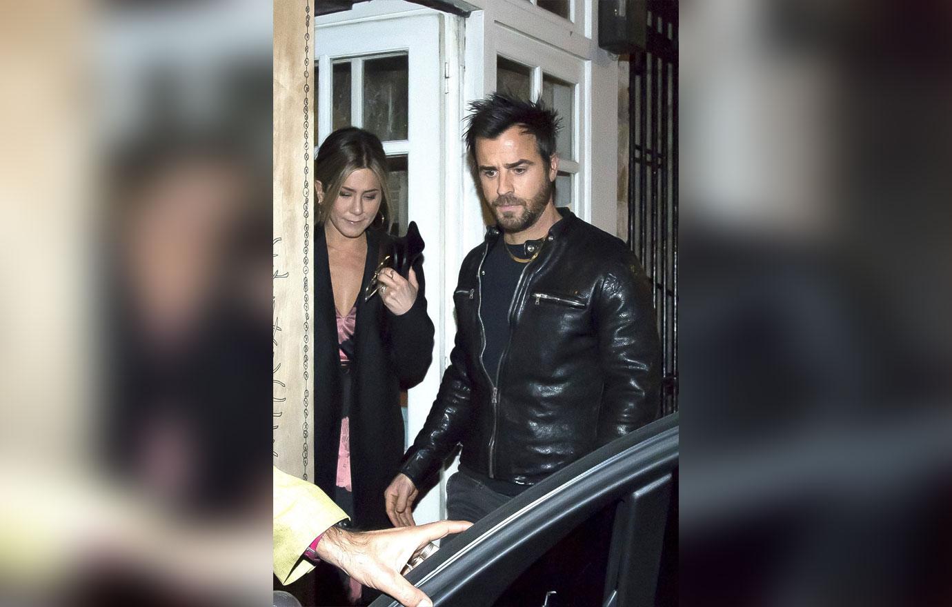 Jennifer Aniston and Justin Theroux head out to a romantic dinner date at Verjus Restaurant