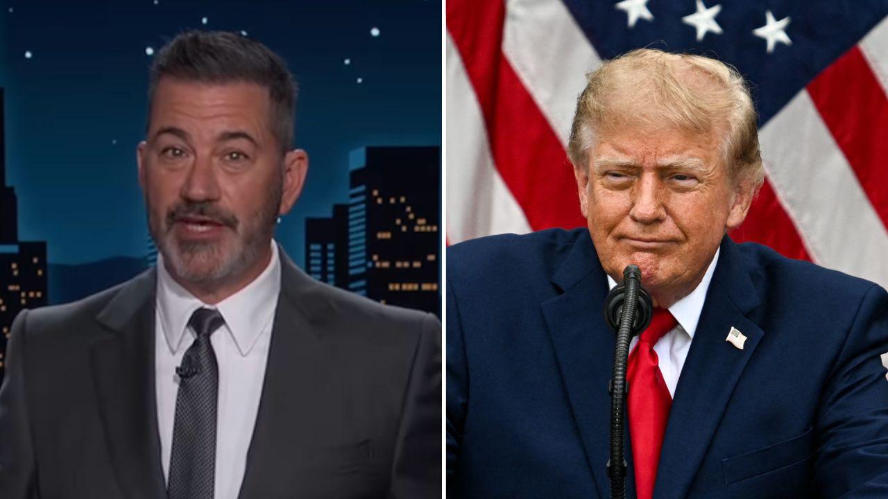 Photo of Jimmy Kimmel and Donald Trump.