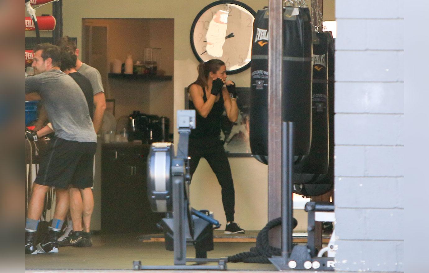 EXCLUSIVE: Jennifer Garner boxing workout and socializing