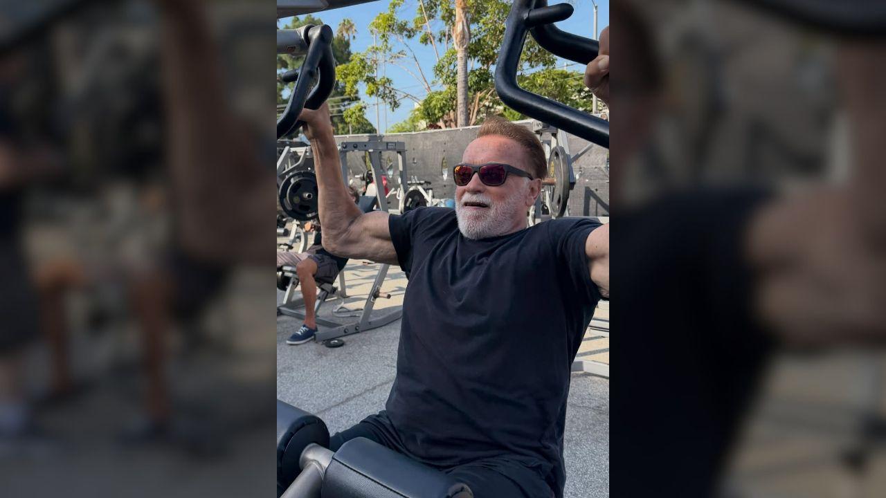 Image of Arnold Schwarzenegger stunned fans with ripped physique at 79.