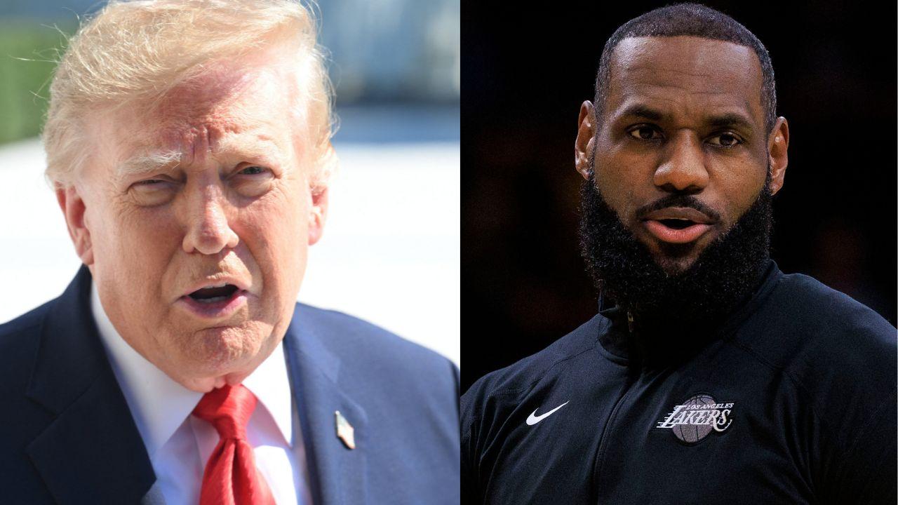 Split image of Donald Trump and LeBron James.