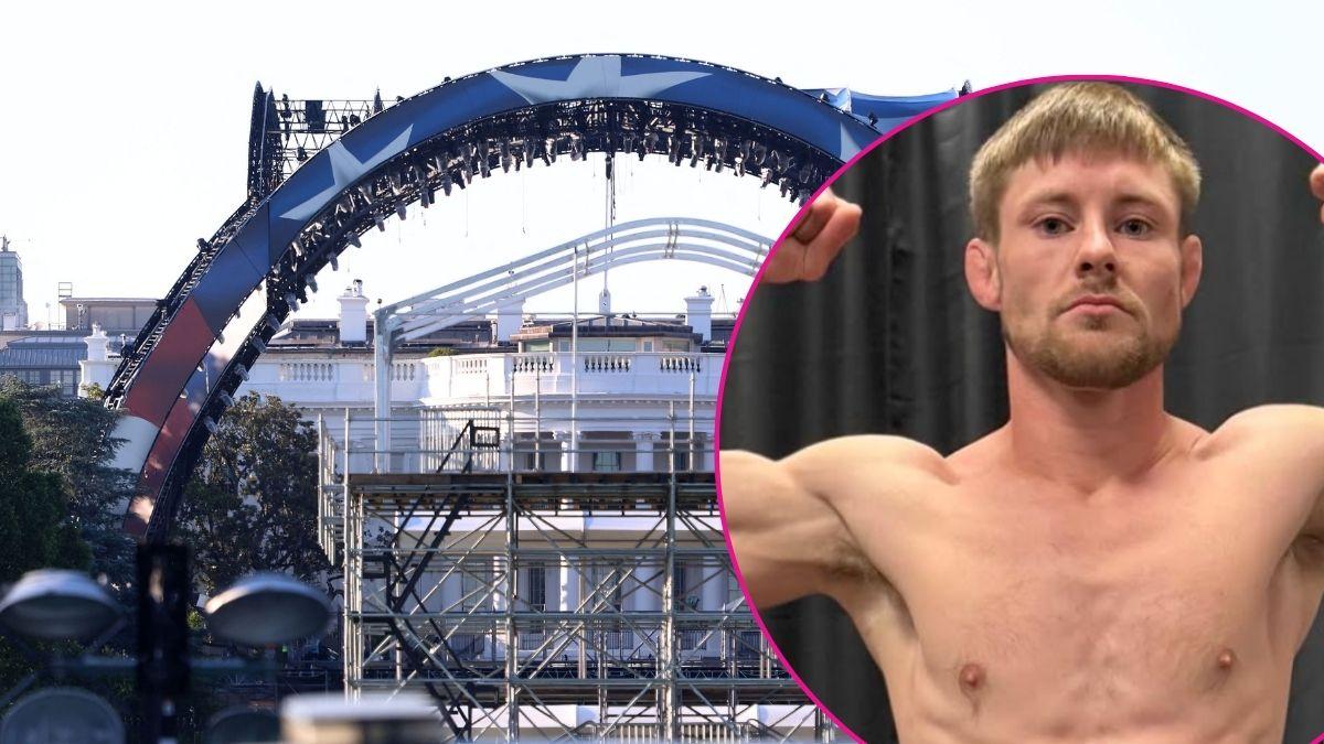 Composite photo of Bryce Mitchell and UFC Arena at the White House.