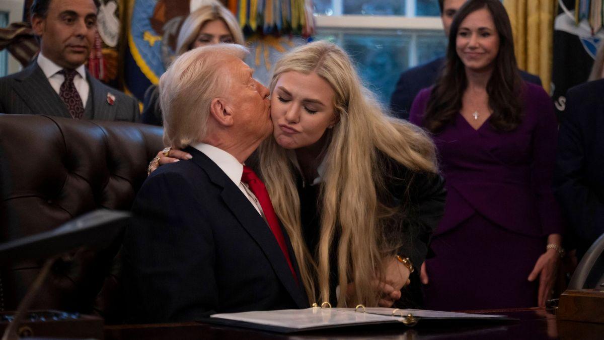 image of J.D. Vance's hug with Erika Kirk went viral last year. 