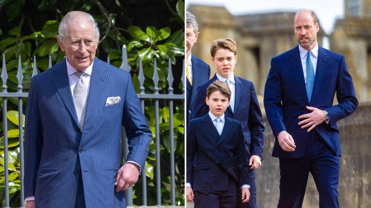 image split of prince William and king Charles 