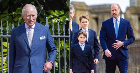 image split of prince William and king Charles