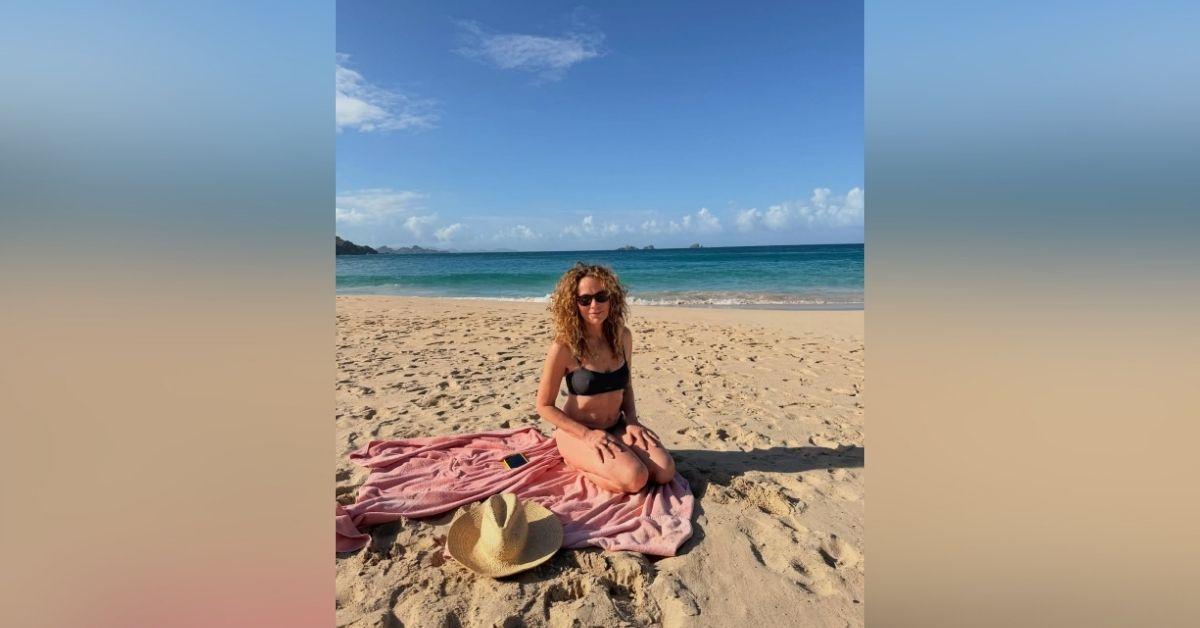 image of Jennifer Grey shared photos from a beach getaway.