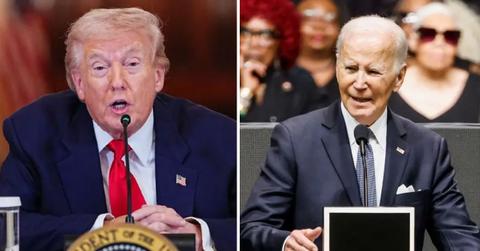 split photo of donald trump and joe biden