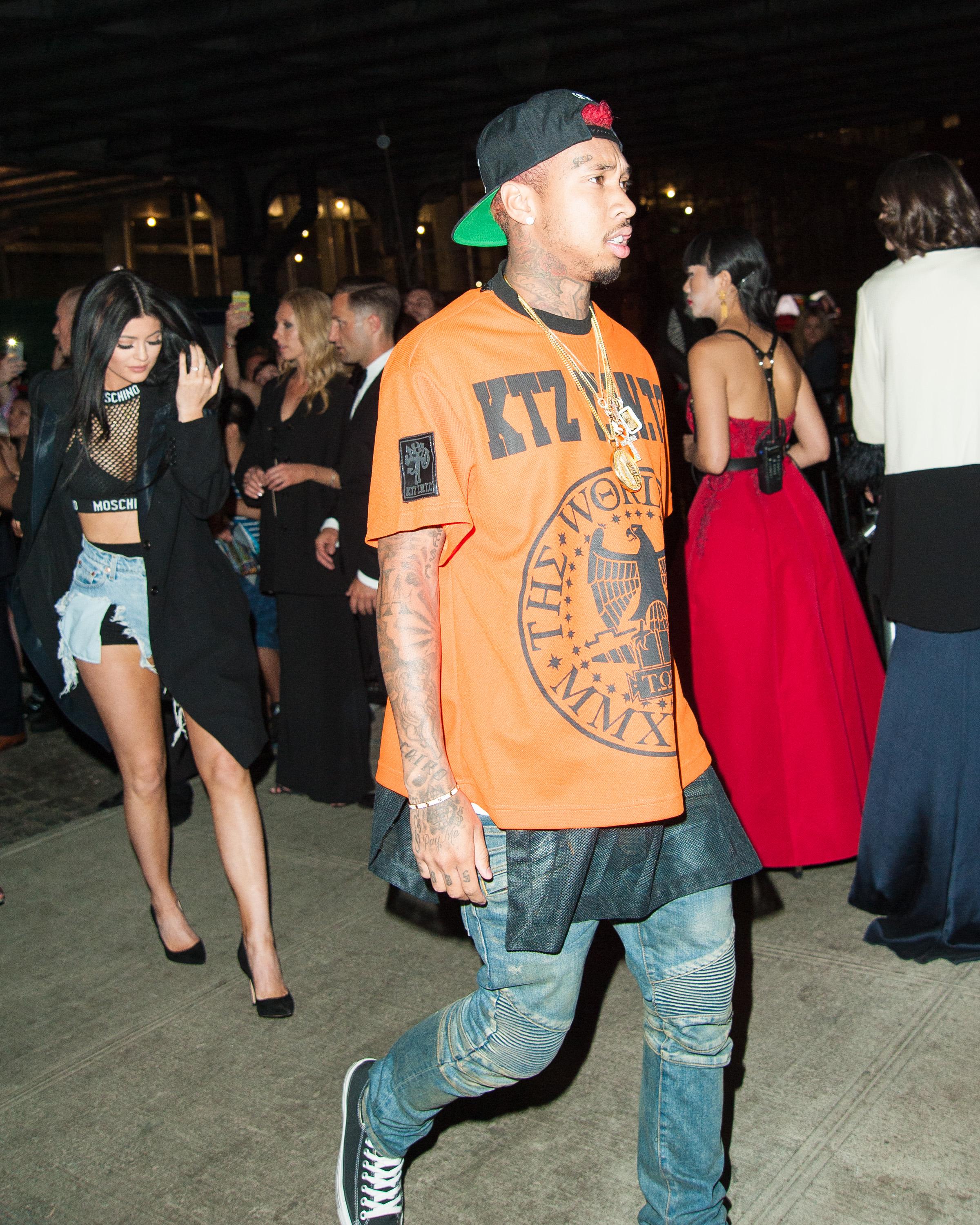 Kylie Jenner and Tyga arriving at the Standard Hotel for a Met Gala After party in Soho, New York City