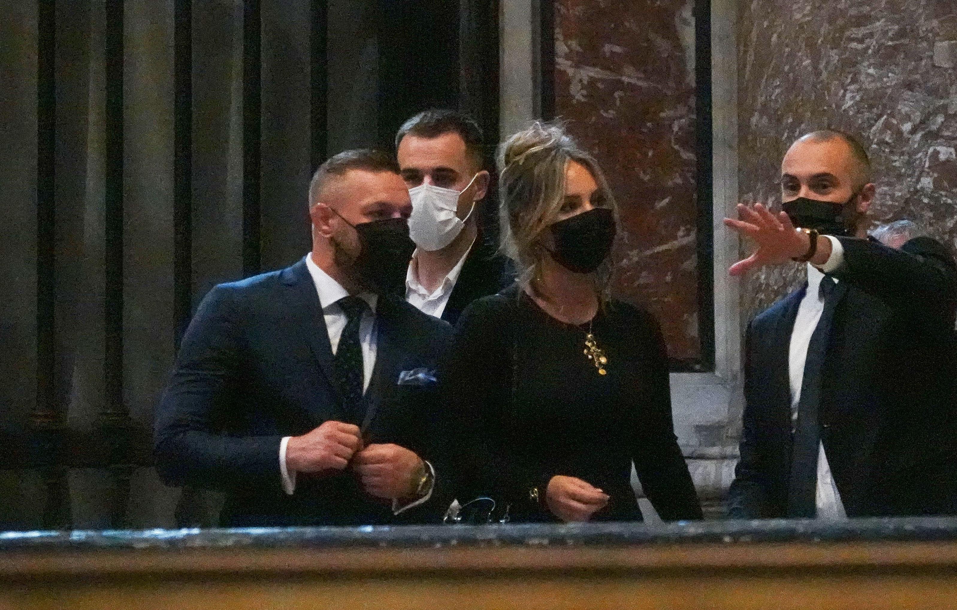 conor mcgregor and wife are spotted inside the vatican for the christening of son