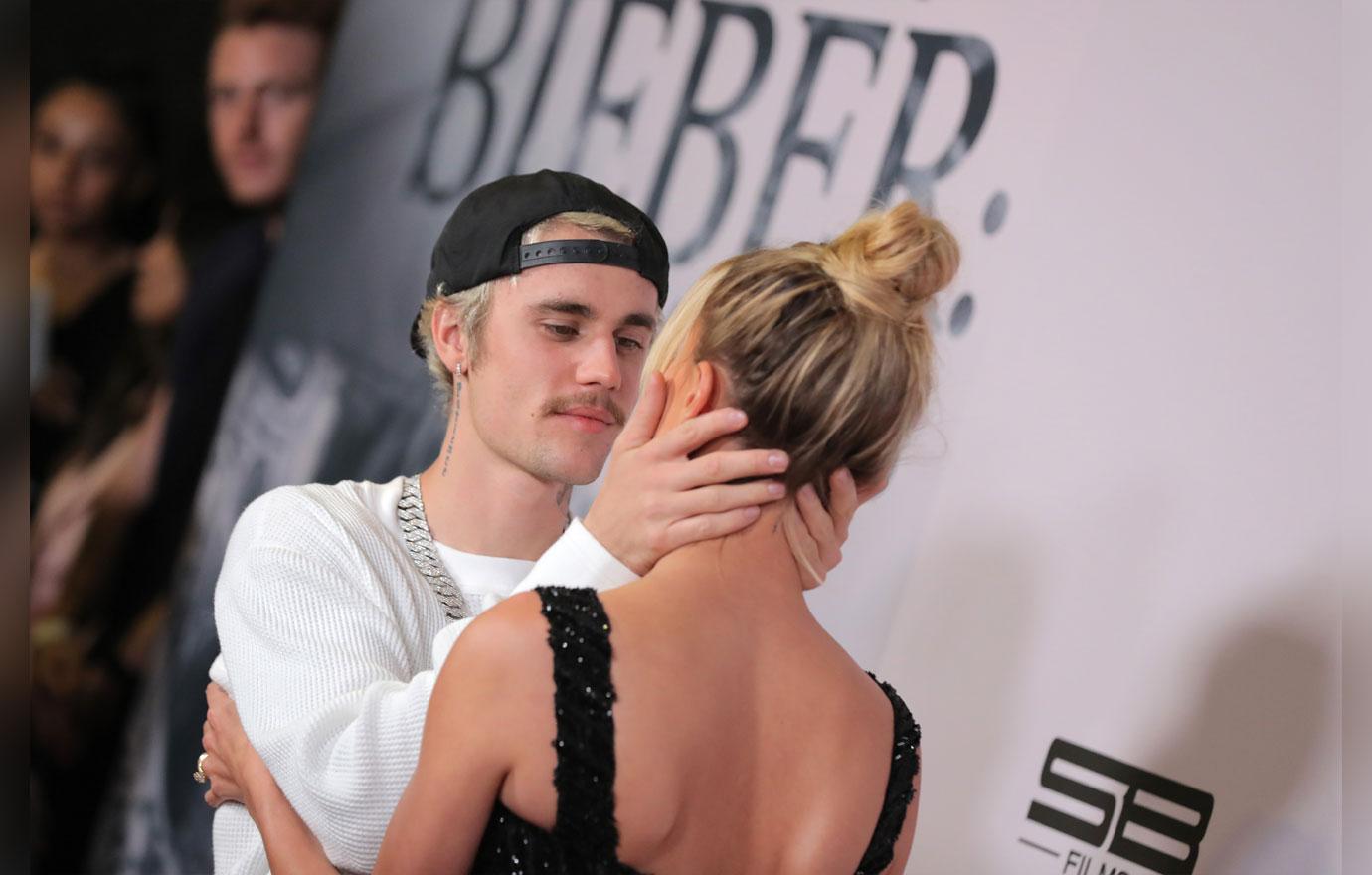 Justin Bieber & Hailey Baldwin Display PDA At ‘Seasons’ Premiere In LA