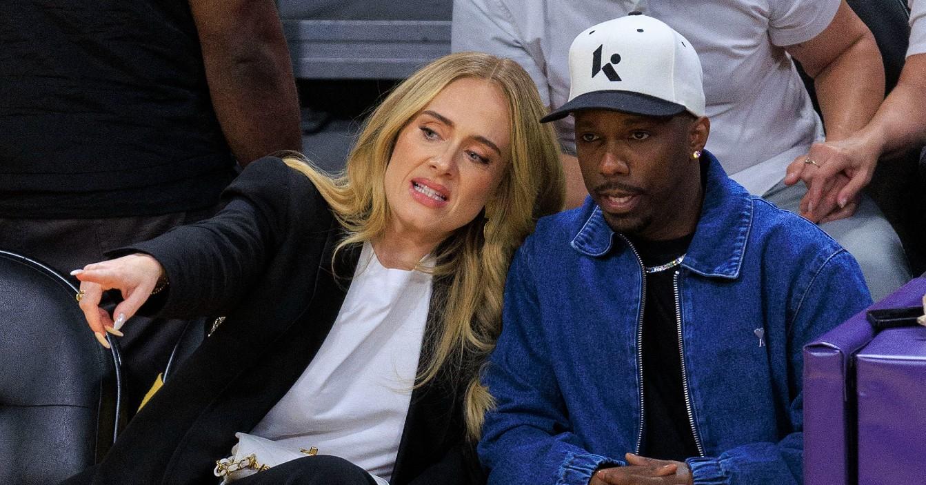 adele flashes huge engagement ring fiance rich paul during photo