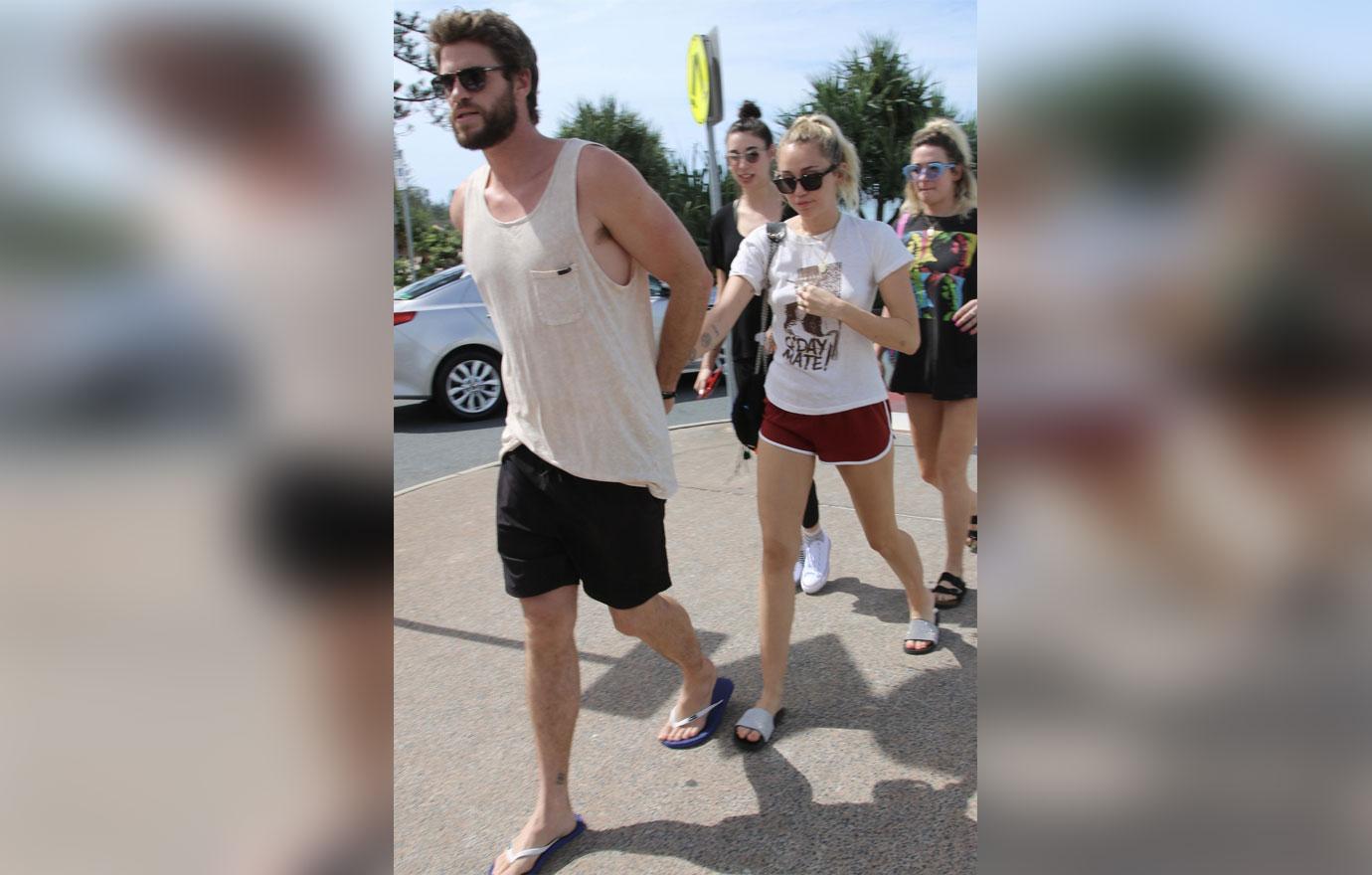 *EXCLUSIVE* Liam Hemsworth and Miley Cyrus enjoy a day out with friends ahead of his 28th birthday