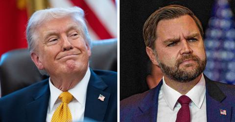 split photo of Donald Trump & J.D. Vance