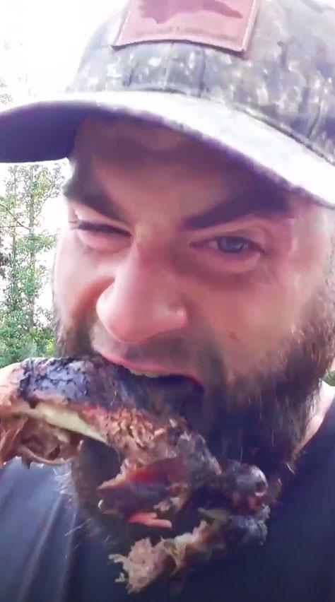 David Eason Eating Goat