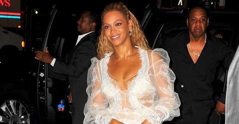 Beyonce looking gorgeous in a white gown as she heads out for dinner after accepting her Music Video of the year award at the VMA’s in NYC