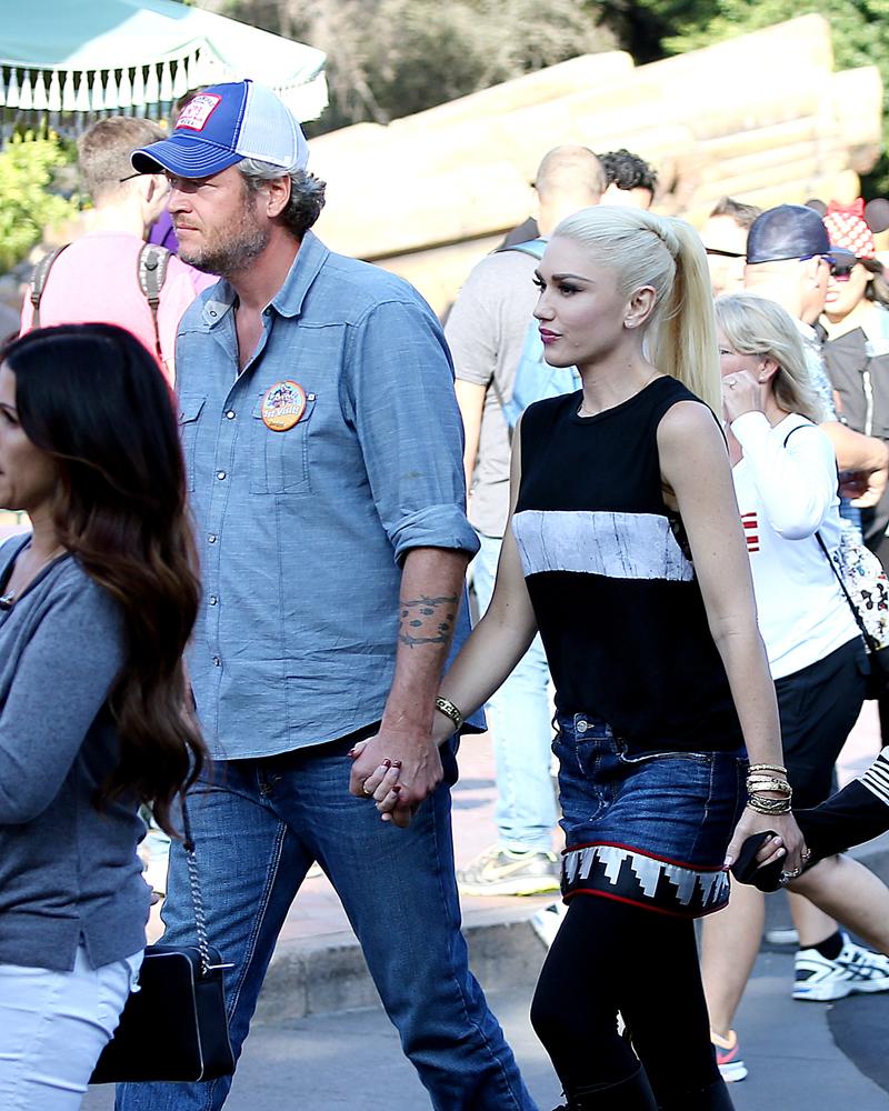 Gwen Stefani and Blake Shelton at Disneyland, CA