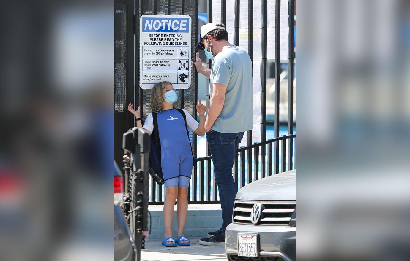 ben affleck seen with son samuel at swim class in la