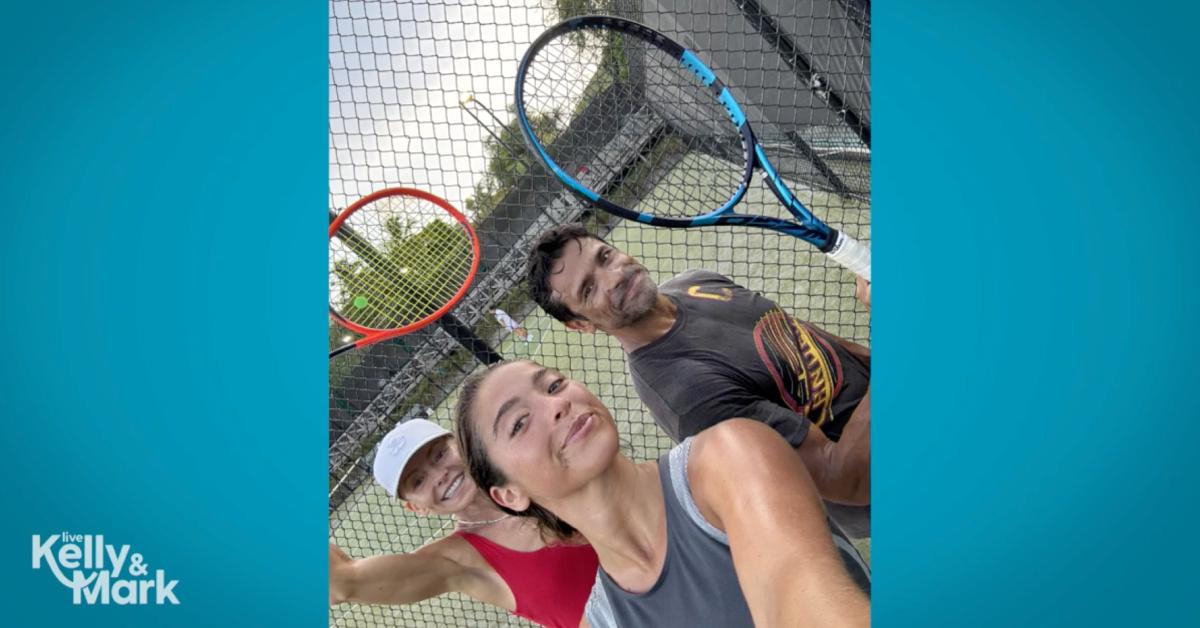 Phot of Kelly Ripa and Mark Consuelos played tennis with their daughter Lola over the summer.