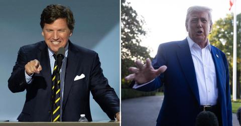 Composite photo of Tucker Carlson and Donald Trump