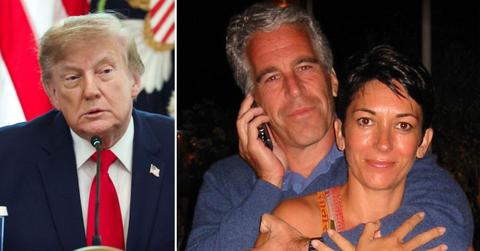 split image of Donald Trump, Jeffrey Epstein and Ghislaine Maxwell