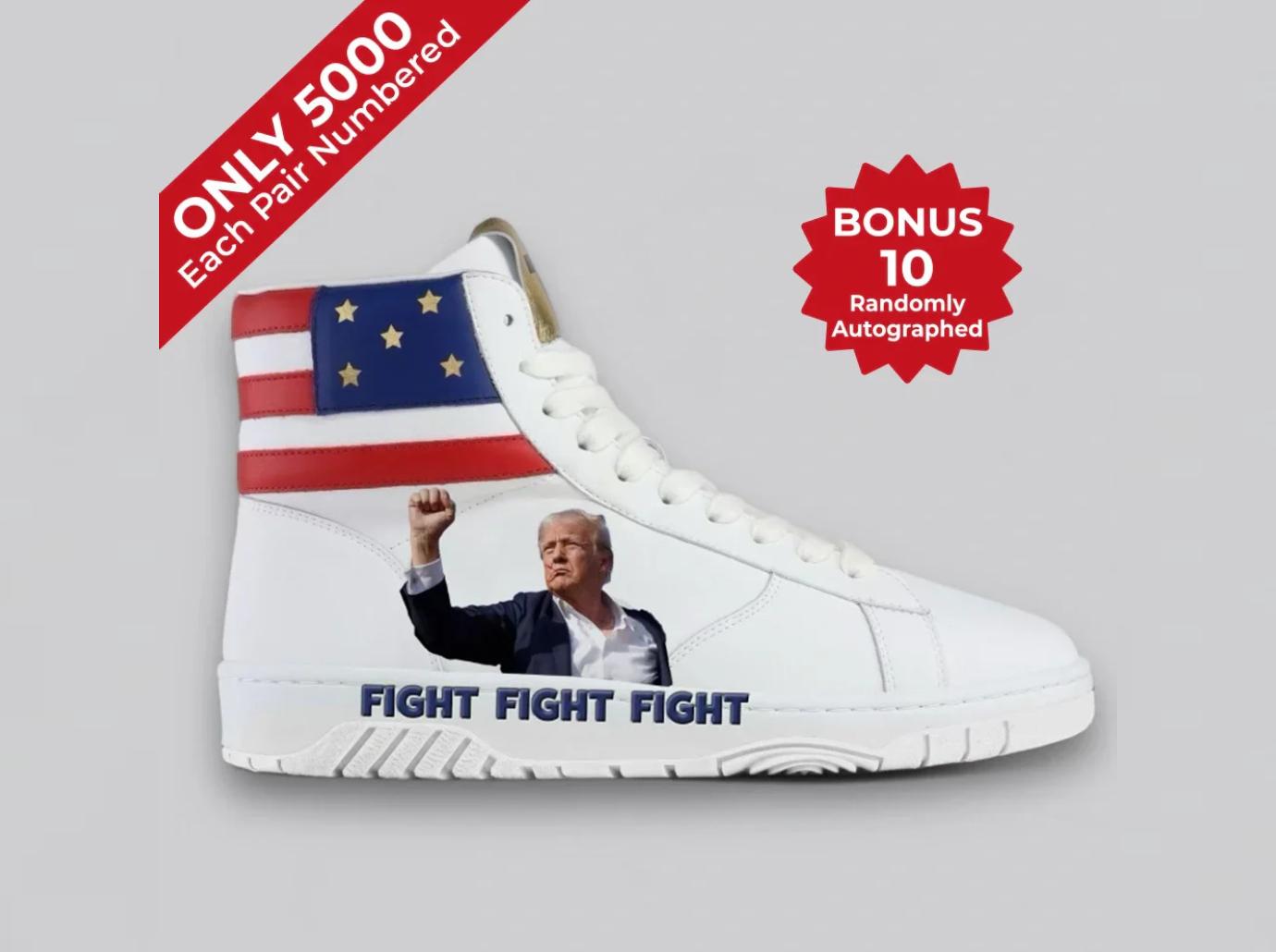 donald trump sneakers selling profiting assassination attempt backlash