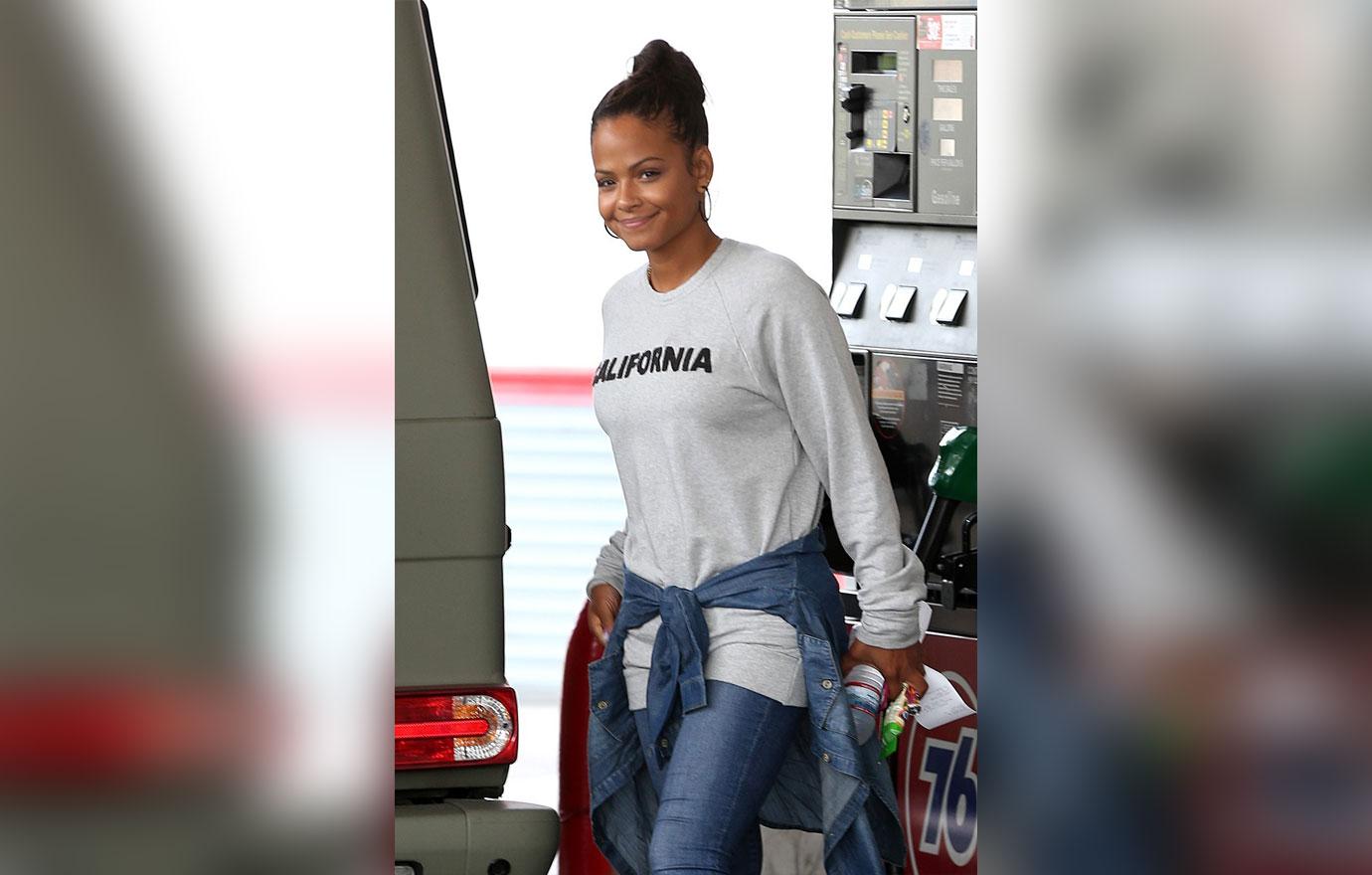 *EXCLUSIVE* Christina Milian grabs snacks at the Gas Station