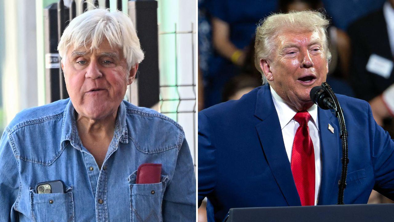 Photo of Jay Leno and Donald Trump.