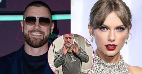 Split photos of Travis Kelce, Taylor Swift & Ed Kelce