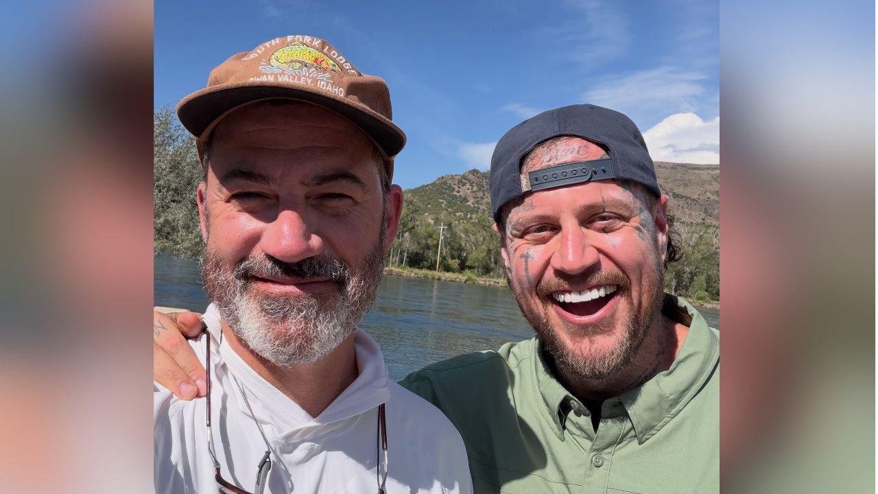 Image of Jimmy Kimmel shared a photo from him and Jelly Roll's fishing trip via Instagram while highlighting his summer.