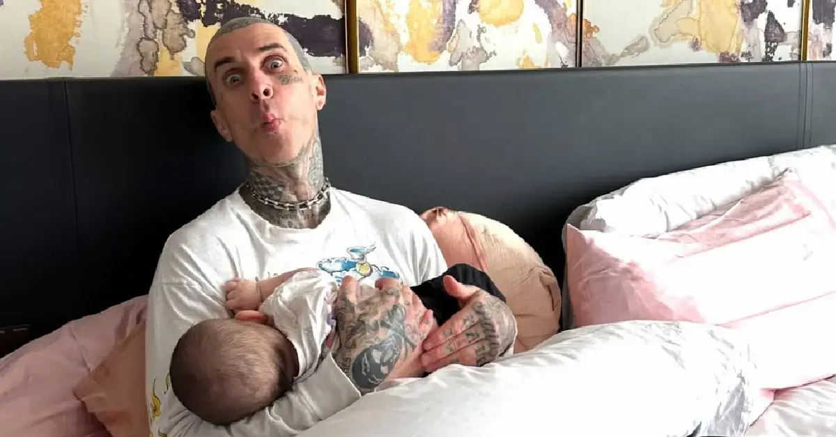 travis barker gushes kourtney kardashian son rocky